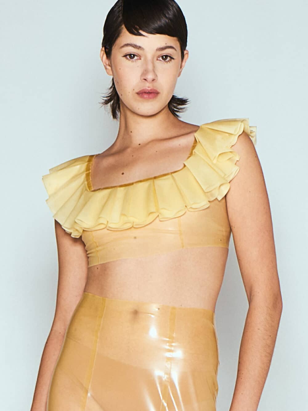 The ruffled top - Transparent natural