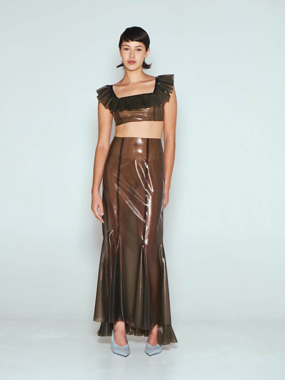The Long Skirt - Transparent smoky black