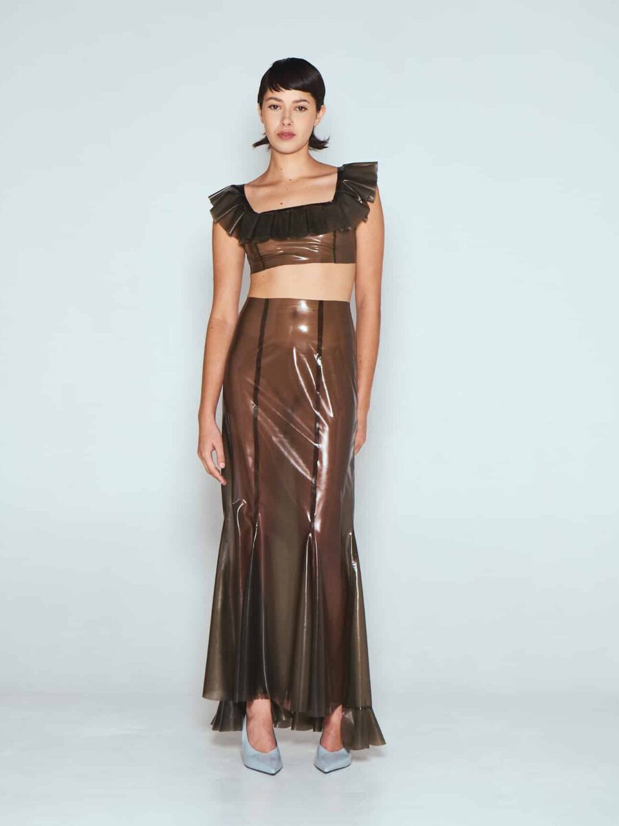 The Long Skirt - Transparent smoky black