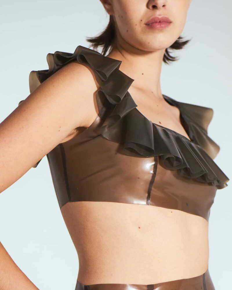 The Ruffled Top - Transparent smoky black – Image 5
