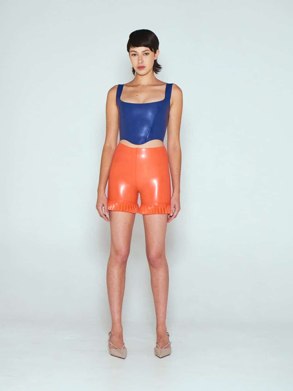 The Ruffled Short - Tangerine