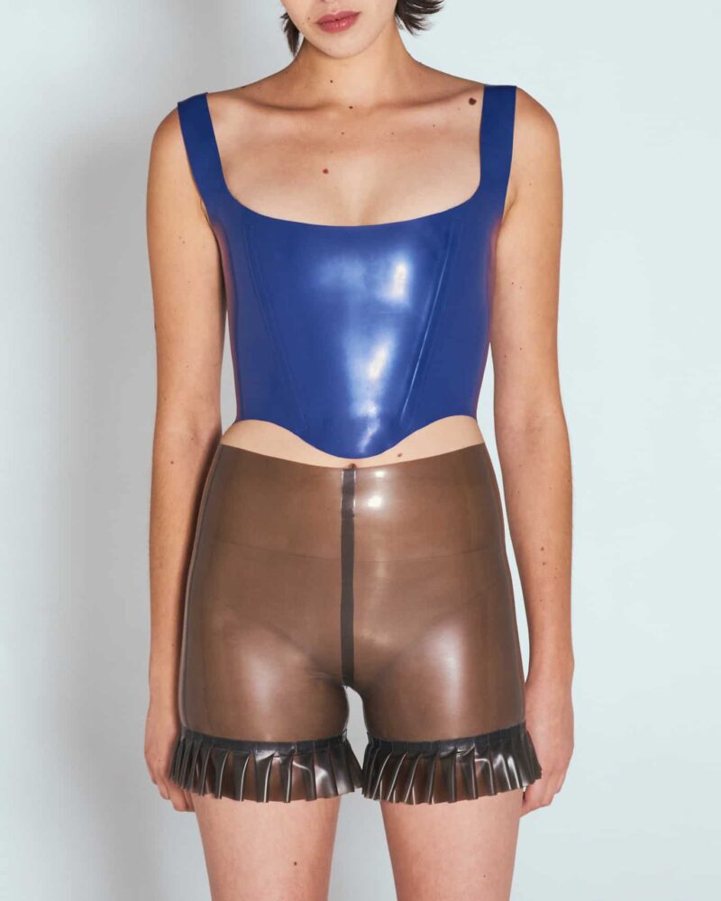 The Ruffled Shorts - Transparent smoky black – Image 4